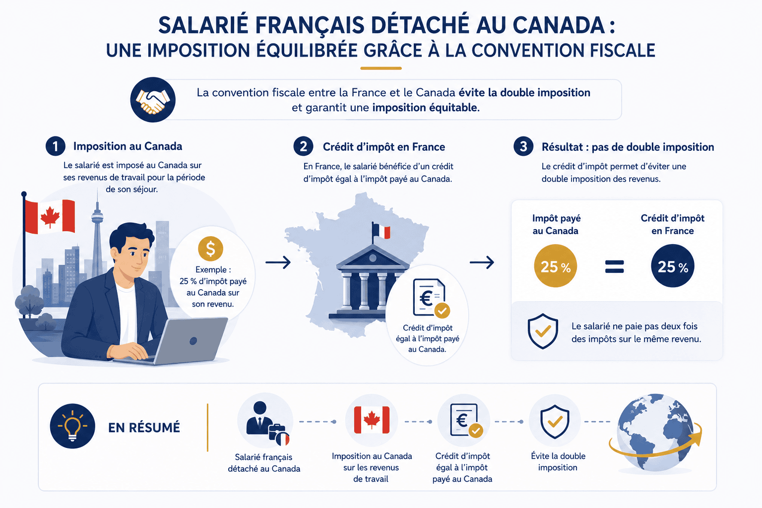 Fiscalité France-Canada sans double imposition