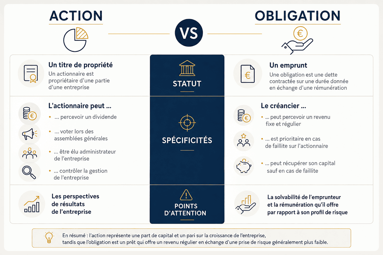 différence entre une action et une obligation