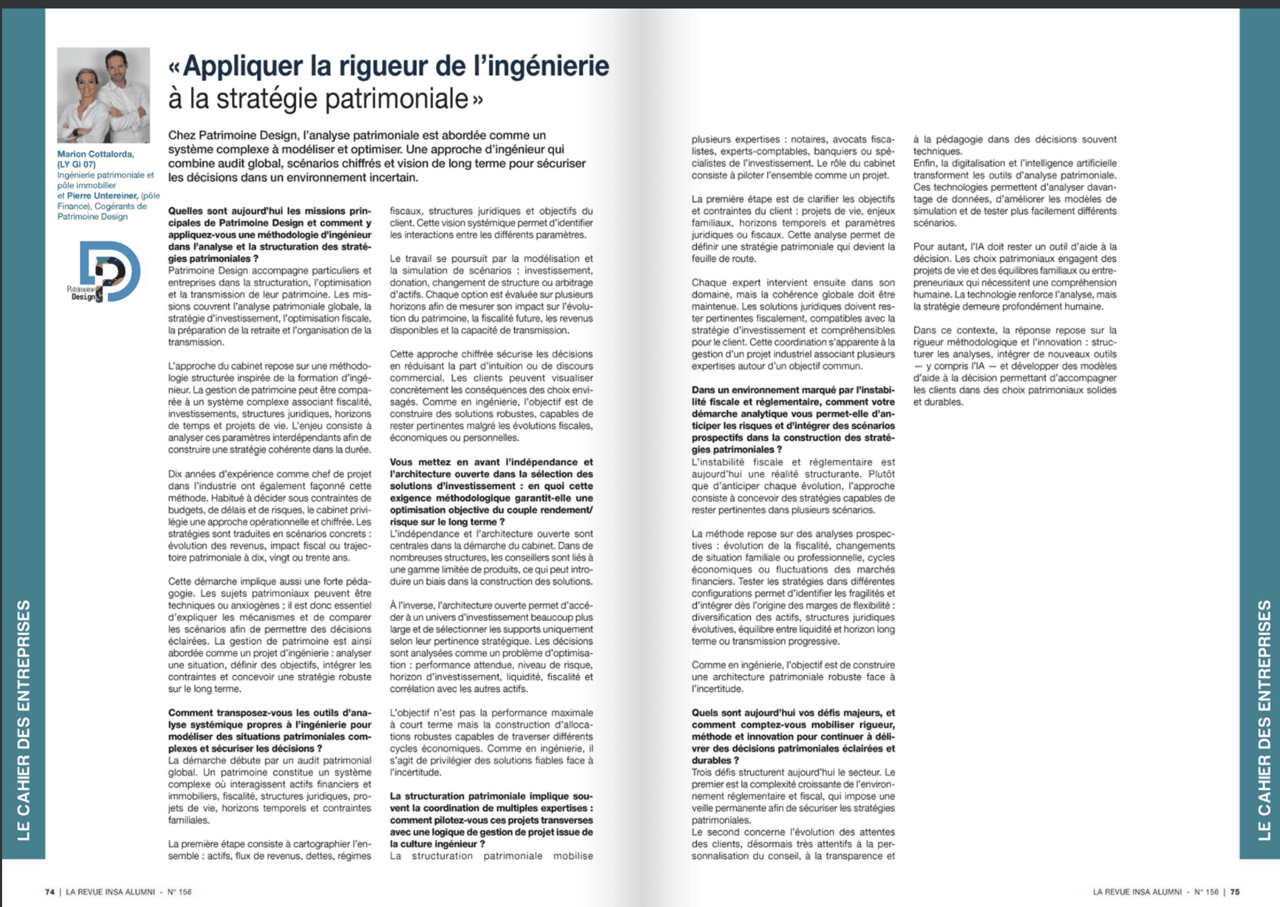 interview revue insa gestion patrimoine ingénieur