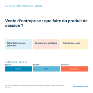produit de cession de la vente de son entreprise