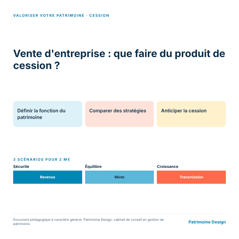 produit de cession de la vente de son entreprise