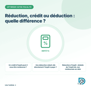 La différence entre réduction d'impôt, crédit d'impôt et déduction fiscale